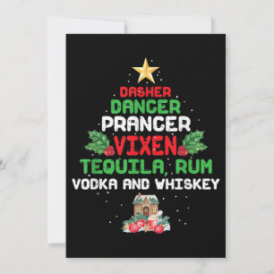 Tree Dasher Dancer Prancien Vixen Tequila Whiskey Dankeskarte