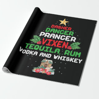 Tree Dasher Dancer Prancien Vixen Tequila Whiskey Geschenkpapier