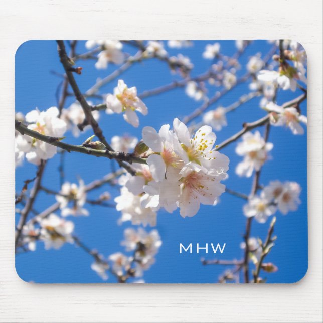 Tree der Blume, benutzerdefiniertes Monogramm-Mous Mousepad (Vorne)
