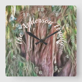 Tree der OAX-Familie Tule Oaxaca1 Quadratische Wanduhr
