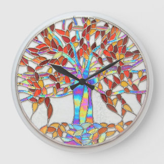 "Tree der Verzauberung" aus festem Glas, Version 2 Große Wanduhr