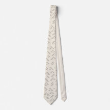 Tree diagram tie - cream and black