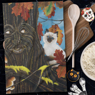 Tree Ent Cat Autumn Fantasy Geschirrtuch