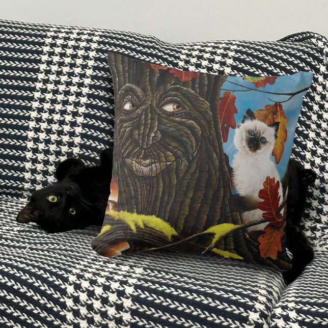 Tree Ent Cat Autumn Fantasy Kissen (Von Creator hochgeladen)