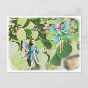 Tree Fairies unter Quaking Aspen Blätter Postkarte