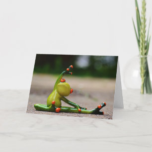 Tree Frog doing Yoga Funny Card Karte