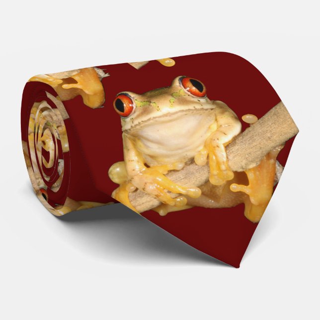 Tree Frog Neck Tie Krawatte (Gerollt)