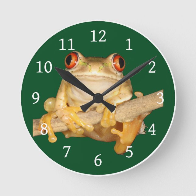 Tree Frog Runde Wanduhr (Vorderseite)
