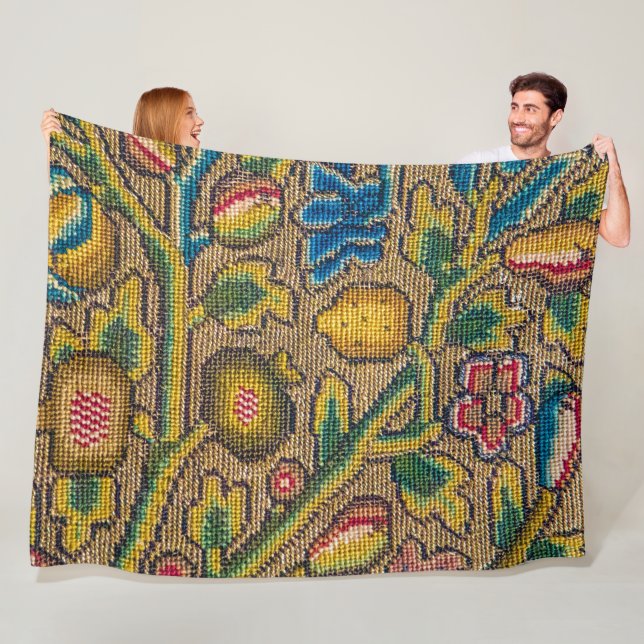 Tree fruits vintage jacquard design polar blanket fleecedecke (Beispiel)