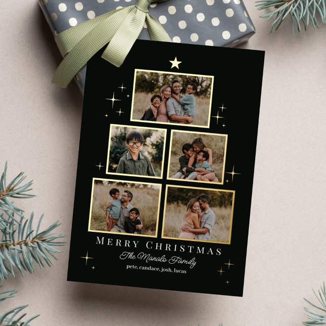 Tree Gallery VRAI FOIL Carte photo de vacances (Créateur téléchargé)