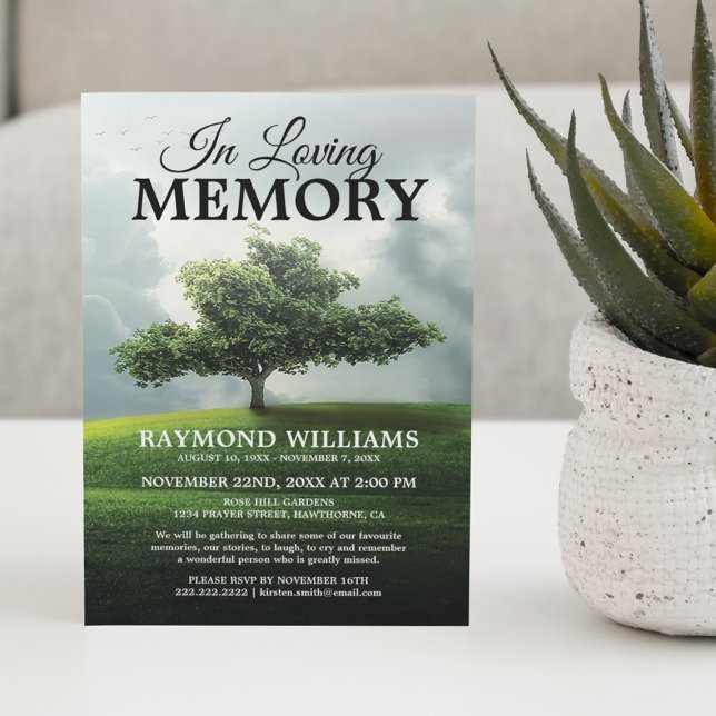 Tree-Gedächtnisdienst | Park Celebration of Life Einladung (Von Creator hochgeladen)