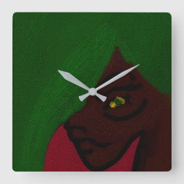 Tree Goddess Quadratische Wanduhr