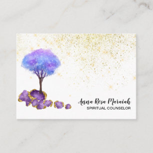 *~* Tree Gold Glitzer Amethyst Magische Juwelen  Visitenkarte