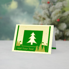 Tree Gold Holiday Foil Faltkarte