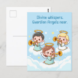 Tree Guardian Angels spielend Trompeten Postkarte