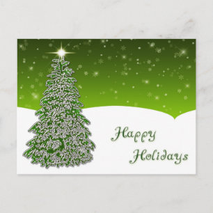 Tree Happy Holidays Postcard Feiertagspostkarte