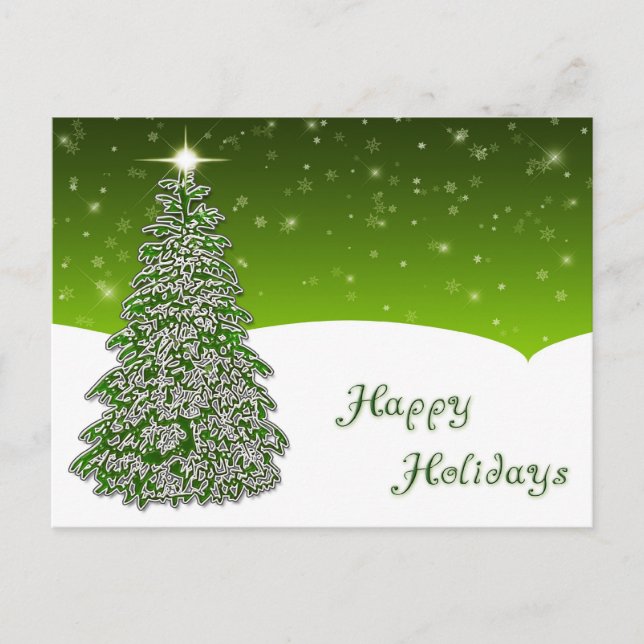 Tree Happy Holidays Postcard Feiertagspostkarte (Vorderseite)