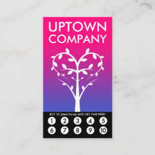 Tree Heart Loyalty Punch Card Treuekarte