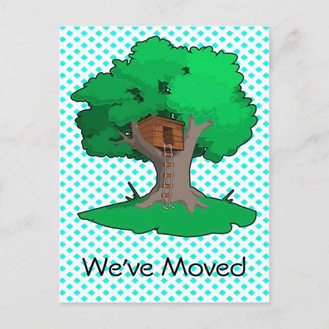 Tree House Änderung der Adresse Postkarte (Vorderseite)