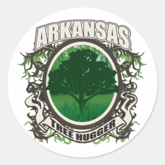 Tree Hugger Arkansas Runder Aufkleber