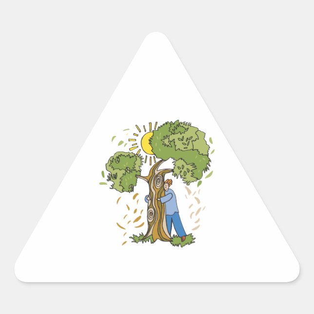 Tree Hugger Dreieckiger Aufkleber (Vorderseite)