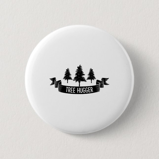 Tree Hugger Earth Day Button (Vorderseite)