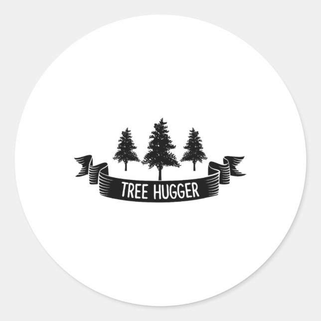 Tree Hugger Earth Day Runder Aufkleber (Vorderseite)