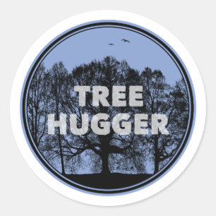 Tree Hugger Runder Aufkleber