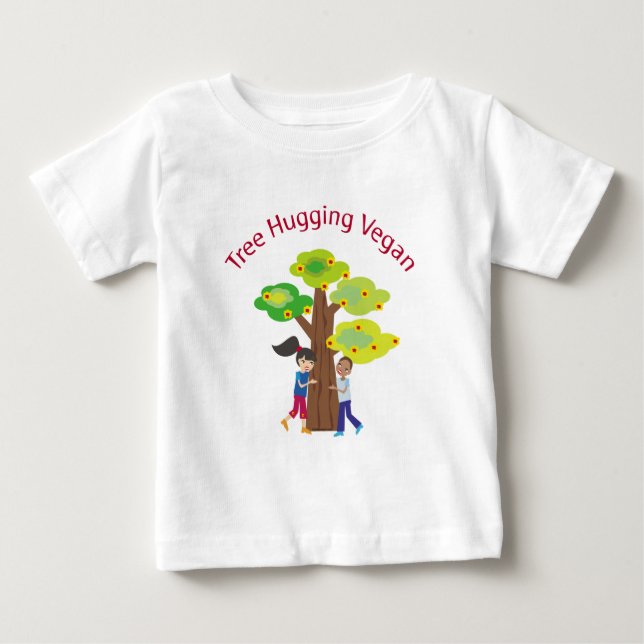 Tree Hugging Vegan Baby T-shirt (Vorderseite)