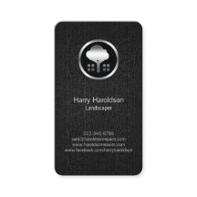 Tree Icon Black Grunge Landscaper Business Card