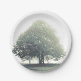 Tree in Nebel-Dinner Pappteller