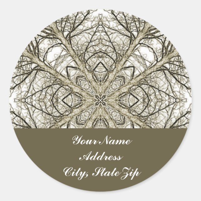 Tree Kaleidoscope Address Sticker (Vorderseite)
