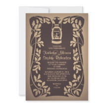 Tree Lantern Rustic Wedding Einladung