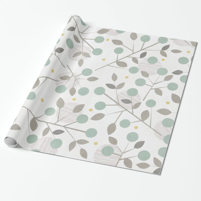 Tree Leaf Twig Weihnachts XMAS Wrapping Paper Geschenkpapier (Ungerollt)