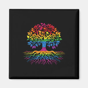 Tree Life Rainbow Lgbt Cooler Gay Pride Flag Allil Magnet