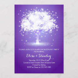 Tree & Lights lila Hochzeitsfeier Einladung