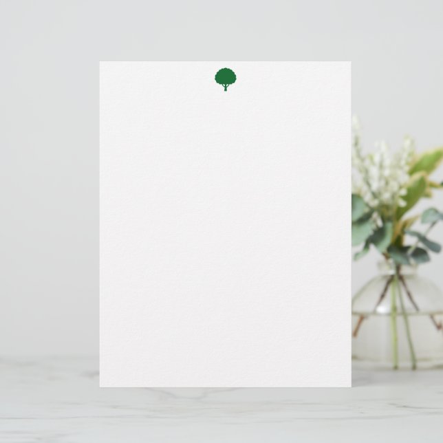 Tree Mark Letterhead Stylish Personalized Statione Briefbogen (Stehend Vorderseite)