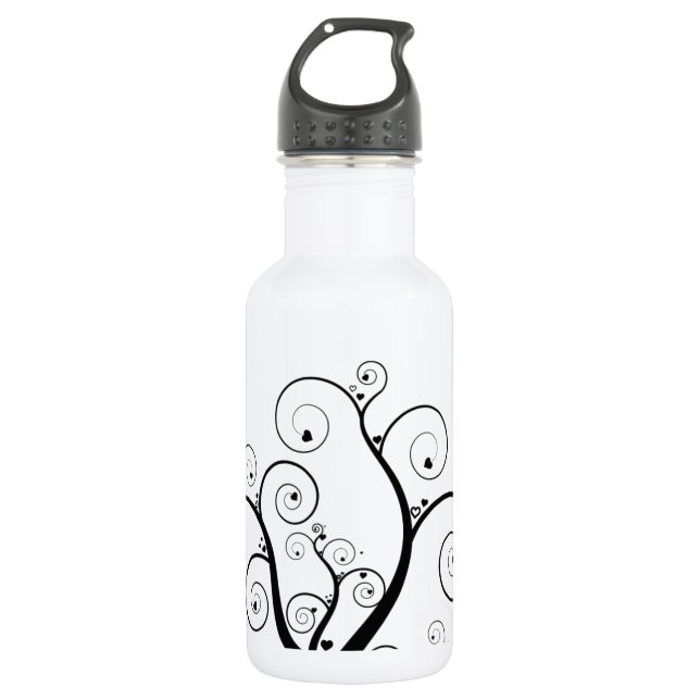 Tree mit Herzen Edelstahlflasche (Vorderseite)