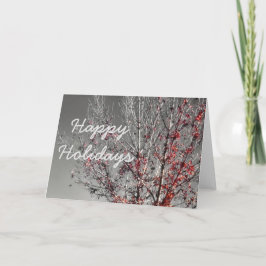 Tree mit roten Blätter Happy Holidays Feiertagskarte