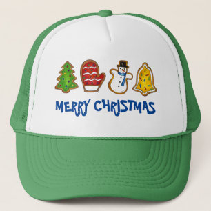Tree Mitten Snowman Bell Frohe Weihnachtskekse Truckerkappe