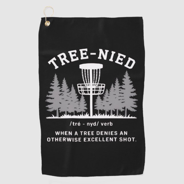 Tree Nied Disc Golf Funny Stupid Tree-nied  Golfhandtuch (Vorderseite)