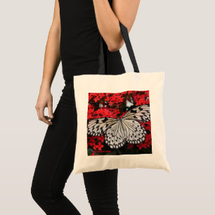 Tree Nymph Butterfly Leinwand Tote Bag Black/White Tragetasche