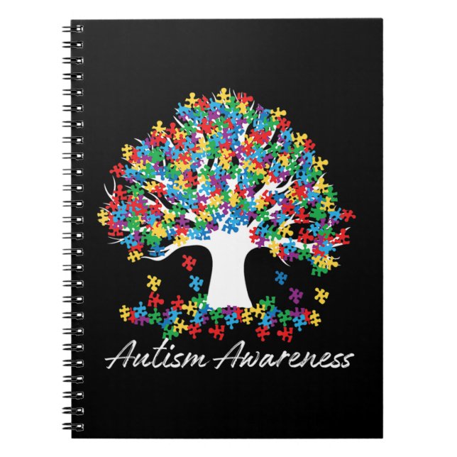 Tree of Autismus Awareness Month Life ASD Männer F Notizblock (Vorderseite)