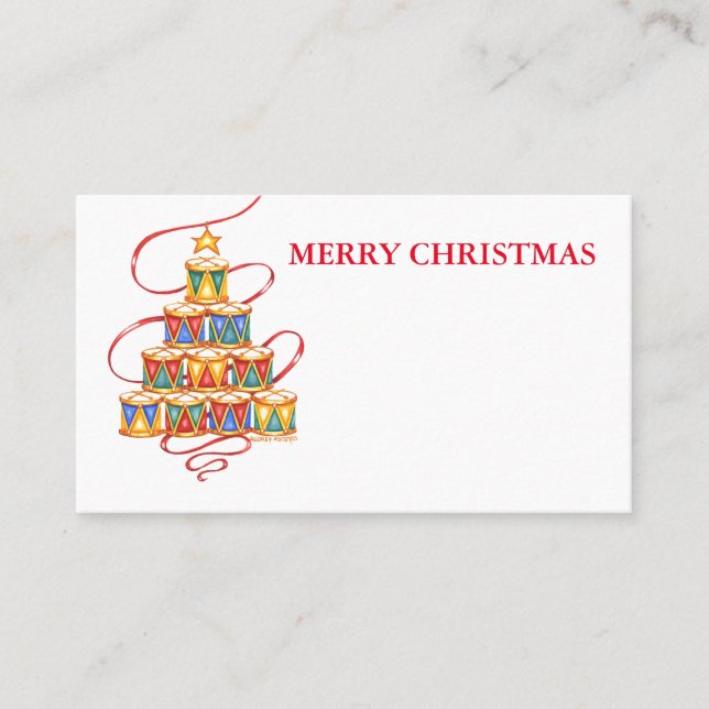 Tree of Drums Frohe Weihnachts-Platzkarten Name Ta Platzkarte (Vorderseite)