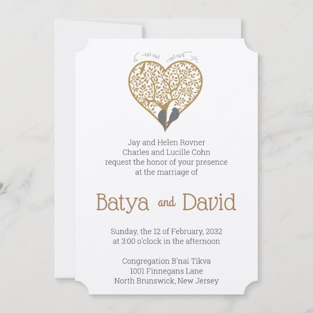 Tree of Hearts Wedding Einladungen (Vorderseite)