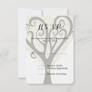 Tree of Hearts Wedding RSVP Karte