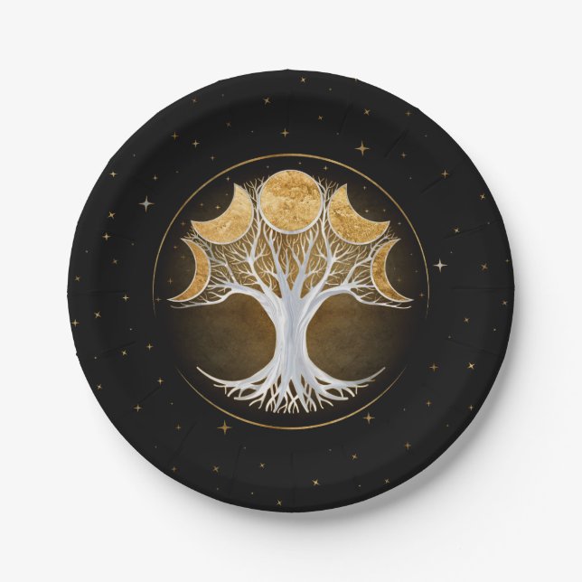 Tree of life and moons pappteller (Vorderseite)