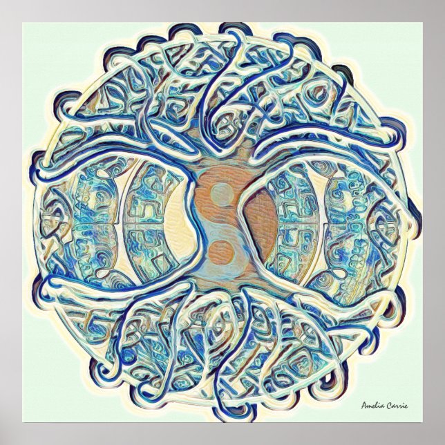 Tree of Life and Yin Yang 1-Poster Poster (Vorne)