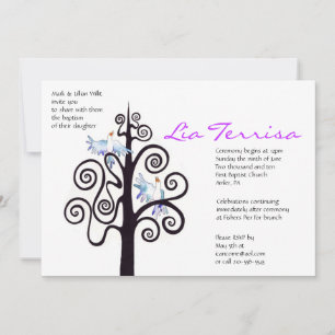 Tree of Life Baptism Christening Custom Invitation Einladung
