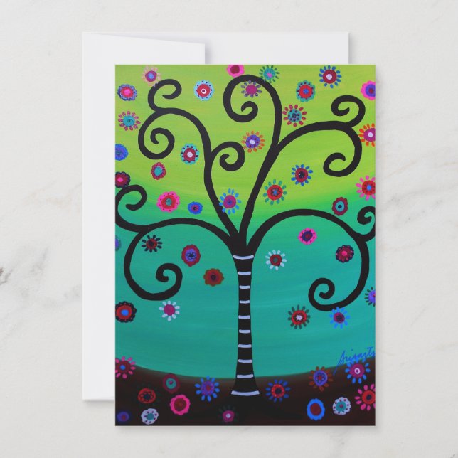 Tree of Life Bar Bat Mitzvah Einladungen (Vorderseite)